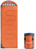 OUSTULE Camping Sleeping Bag -3 Season Warm & Cool Weather, Lightweight, Waterproof Indoor & Outdoor Use for Adults & Kids for Backpacking, Hiking, Traveling, Camping with Compression Sack Sporting Goods > Outdoor Recreation > Camping & Hiking > Sleeping Bags OUSTULE Orange-Flannel  