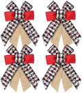 Threetols 4PCS Valentine'S Day Wreath Bows, Black and Red Rustic Buffalo Plaid Bows Wreath for Front Door Valentine Red White Heart Decoration Bows for Indoor Outdoor Holiday Wedding Party Ornament Home & Garden > Decor > Seasonal & Holiday Decorations Threetols Black  