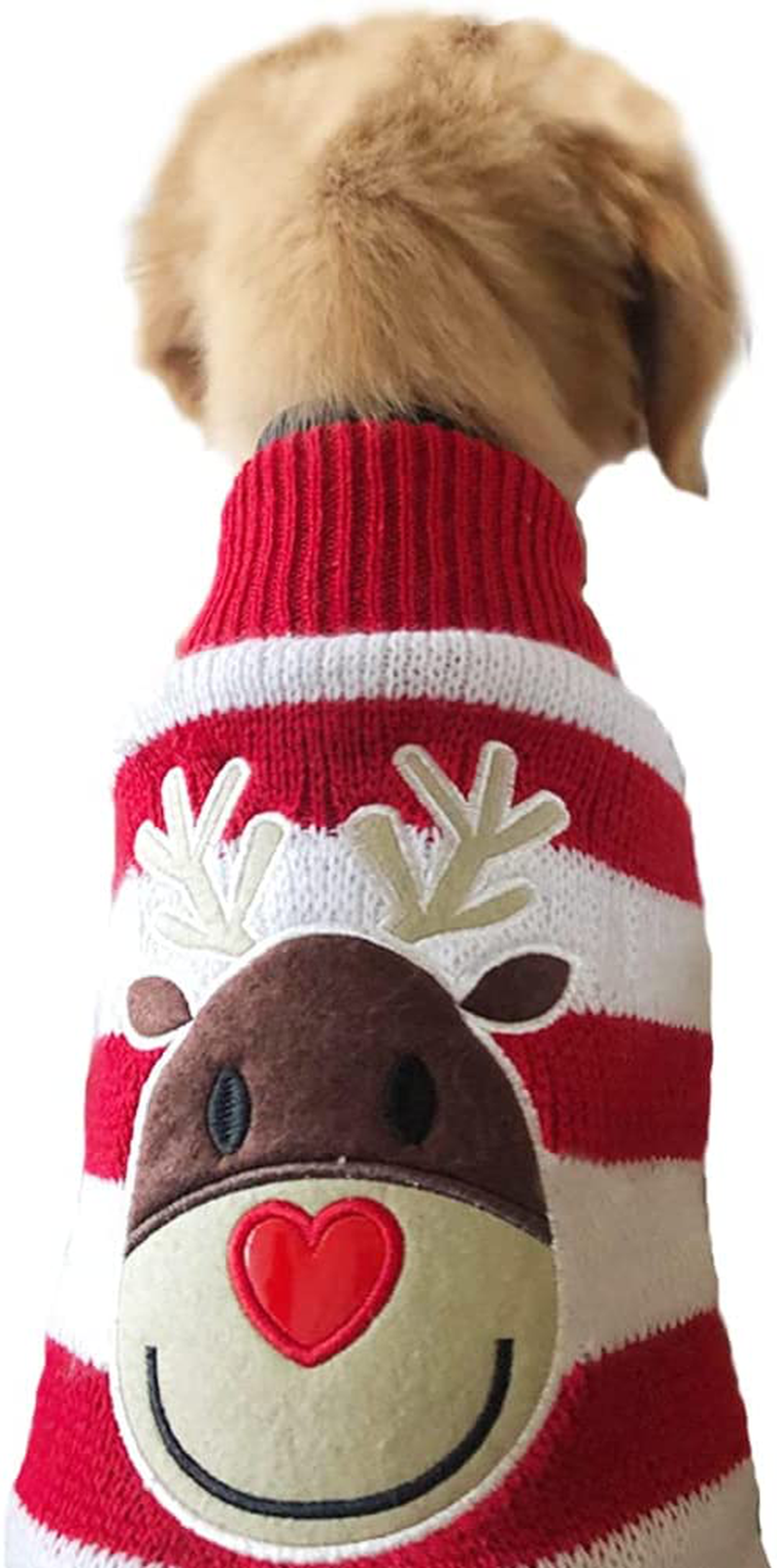 NACOCO Dog Reindeer Sweaters Dog Sweaters New Year Christmas Pet Clothes for Small Dog and Cat Animals & Pet Supplies > Pet Supplies > Dog Supplies > Dog Apparel NACOCO Red 2X-Small (Pack of 1) 