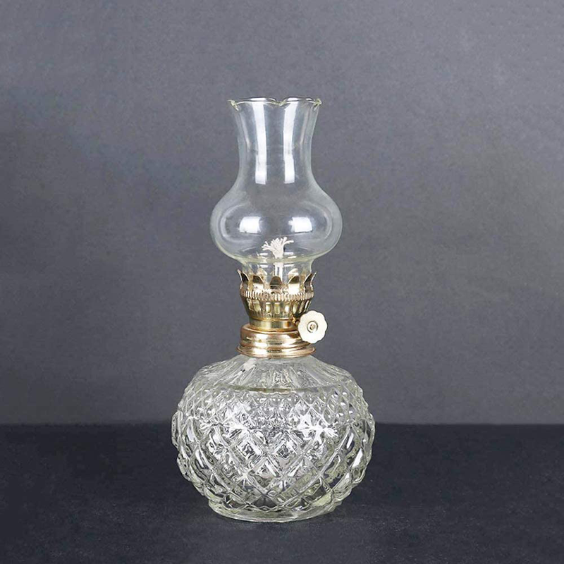 DNRVK Spherical Classic Oil Lamp with Clear Glass Lampshade Adjustable Switch Kerosene Lamp Oil Lantern 7.08in Height Home & Garden > Lighting Accessories > Oil Lamp Fuel DNRVK Default Title  