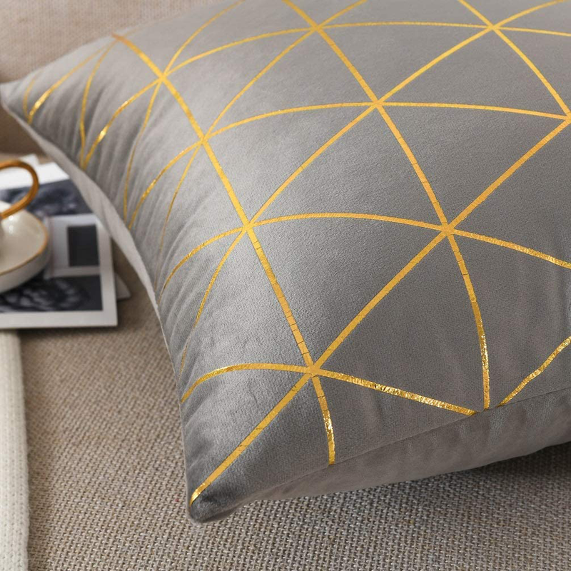 Nordeco HOME Pack of 2 Throw Pillow Covers Cases - Square Decorative Cushion Covers for Sofa Couch Bed Home Decoration, 18 X 18, Grey Home & Garden > Decor > Chair & Sofa Cushions NordECO HOME   