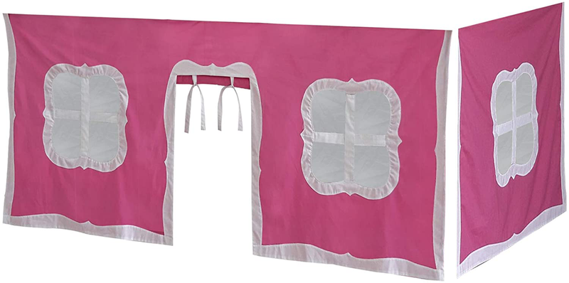 Max & Lily Cotton Underbed Curtains, Blue & White Sporting Goods > Outdoor Recreation > Camping & Hiking > Tent Accessories Max & Lily Pink & White  