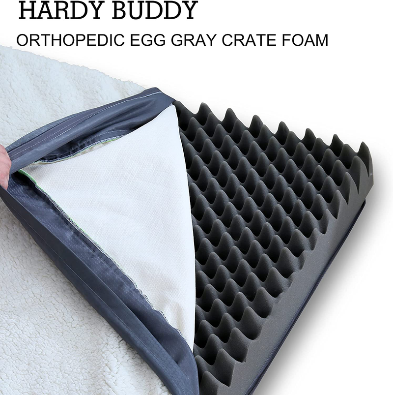 Hardy Buddy Oxford Egg Crate Foam Dog Bed for Small, Medium, Large Dogs, Thick Pet Bed Waterproof Mattress with Removable Washable Cover, Non-Slip Bottom Animals & Pet Supplies > Pet Supplies > Dog Supplies > Dog Beds Hardy Buddy   