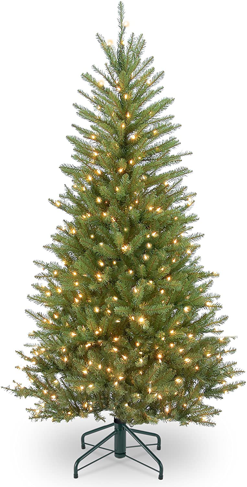 National Tree Company Pre-lit Artificial Christmas Tree | Includes Pre-strung White Lights and Stand | Dunhill Fir Slim - 6.5 ft Home & Garden > Decor > Seasonal & Holiday Decorations > Christmas Tree Stands National Tree Company 4.5 ft  