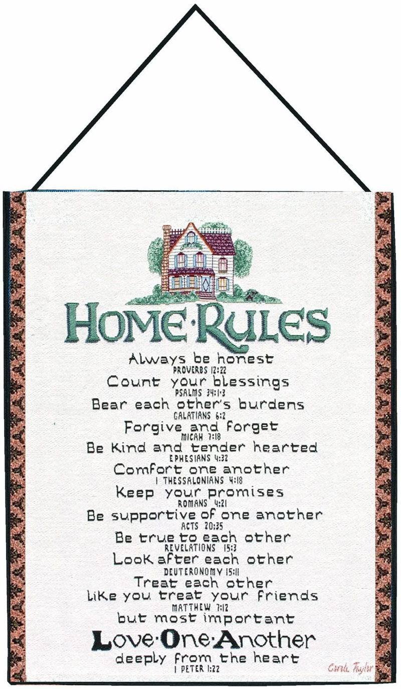 Manual Inspirational Collection 13 X 18-Inch Wall Hanging with Frame, Ten Commandments Home & Garden > Decor > Artwork > Decorative Tapestries Manual Woodworker Home Rules with Verses by Carol Taylor 13 by 18-Inch 