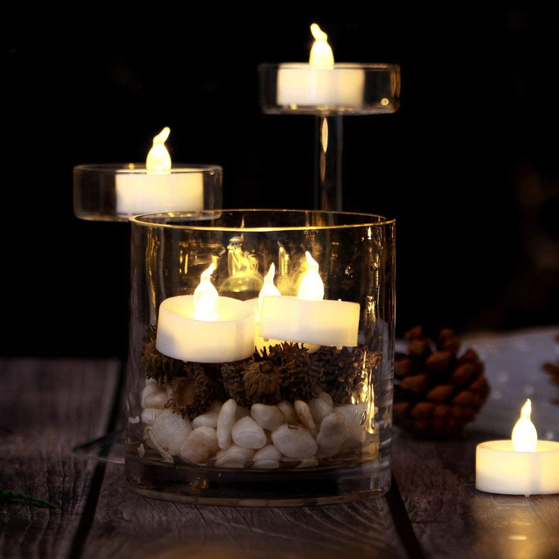 Homemory LED Candles, Lasts 2X Longer, Realistic Tea Lights Candles, LED Tea Lights, Flickering Bright Tealights, Battery Operated/Powered, Flameless Candles, White Base, Batteries Included, Set of 24 Home & Garden > Decor > Home Fragrances > Candles Homemory   