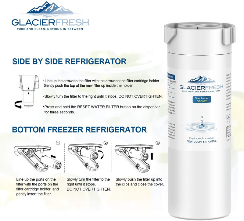 GLACIER FRESH XWF Replacement for GE XWF Refrigerator Water Filter Pack of 3