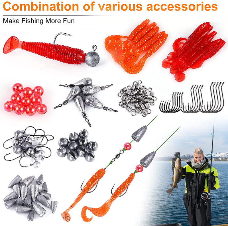 PLUSINNO Fishing Lures Baits Tackle Including Crankbaits, Spinnerbaits, Plastic Worms, Jigs, Topwater Lures, Tackle Box and More Fishing Gear Lures Kit Set,Fishing Lures for Bass Trout Bass Salmon Sporting Goods > Outdoor Recreation > Fishing > Fishing Tackle > Fishing Baits & Lures PLUSINNO   