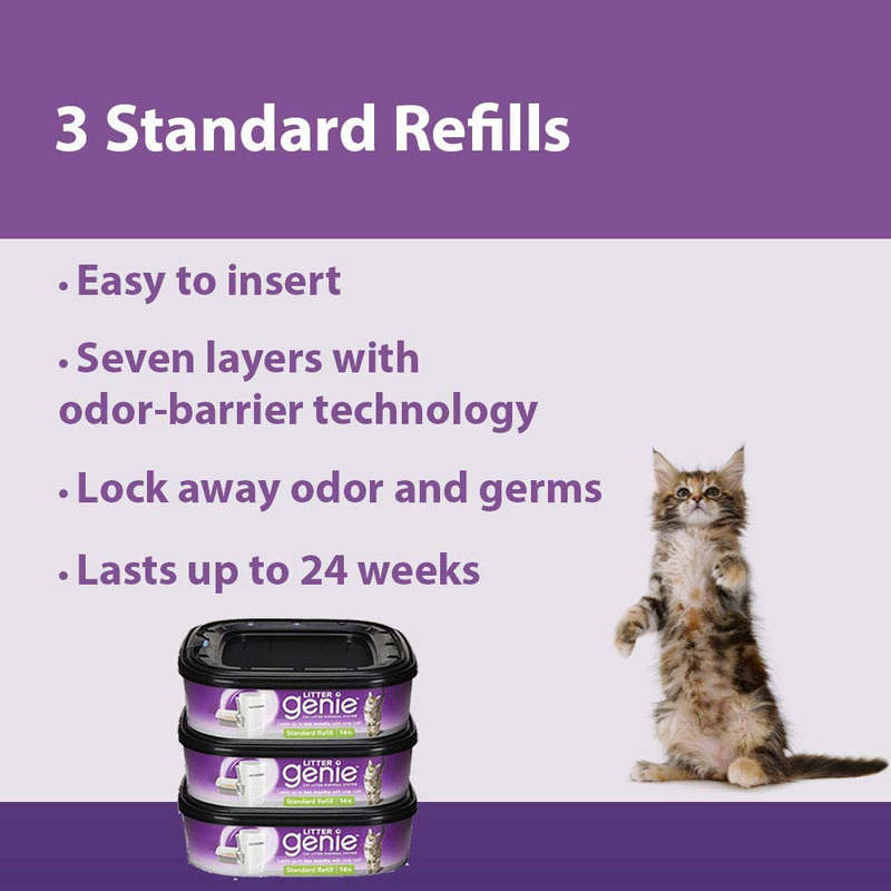 Litter Genie Standard Cat Litter Disposal System Refills (Pack of 3) Animals & Pet Supplies > Pet Supplies > Cat Supplies > Cat Litter Litter Genie   
