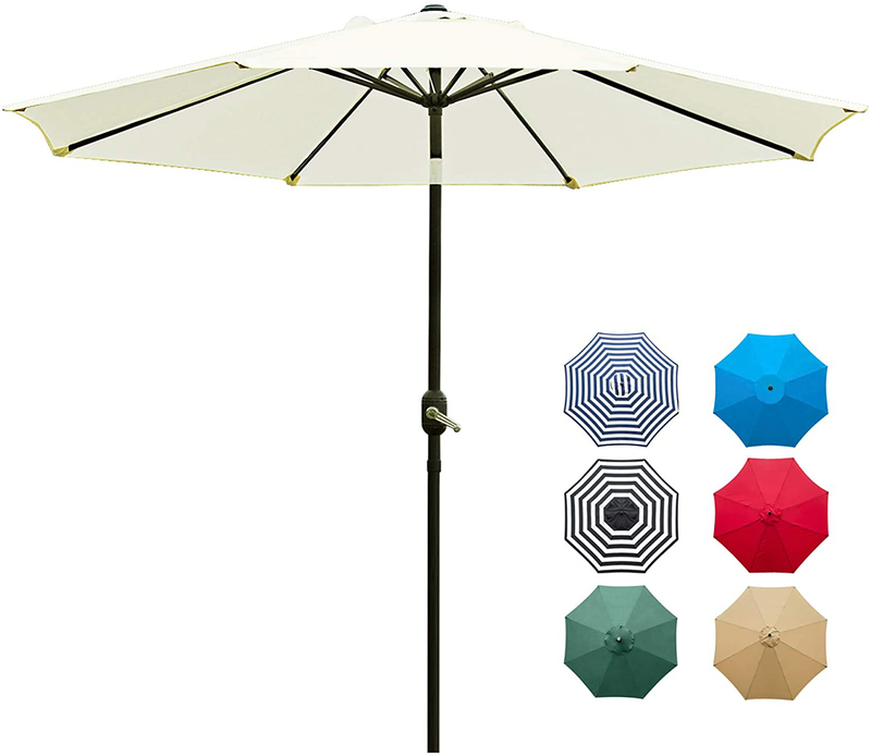 Sunnyglade 9' Patio Umbrella Outdoor Table Umbrella with 8 Sturdy Ribs (Red) Home & Garden > Lawn & Garden > Outdoor Living > Outdoor Umbrella & Sunshade Accessories Sunnyglade Beige  