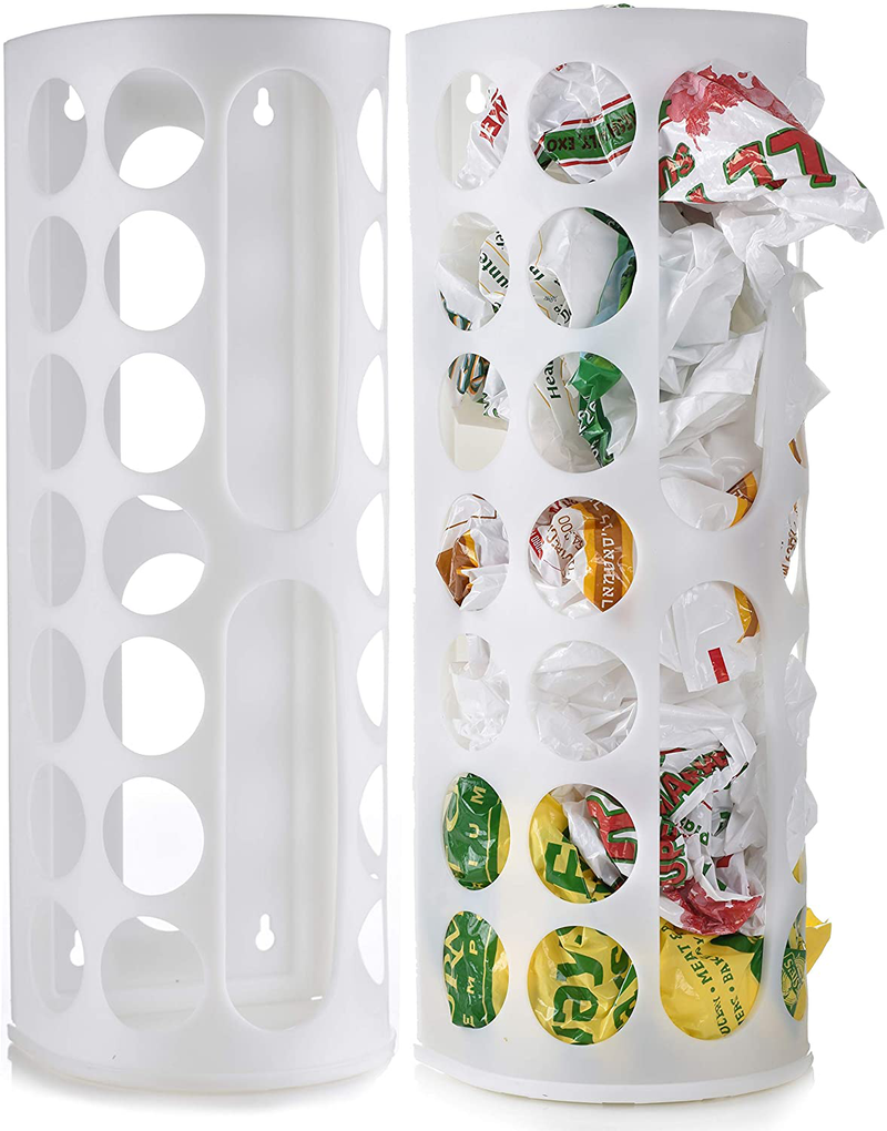 Grocery Bag Storage Holder - This Large Capacity Bag Dispenser Will Neatly Store Plastic Shopping Bags and Keep Them Handy for Reuse. Access Holes Make Adding or Retrieving Bags Simple and Convenient.