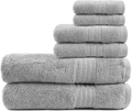 TRIDENT Soft and Plush, 100% Cotton, Highly Absorbent, Bathroom Towels, Super Soft, 6 Piece Towel Set (2 Bath Towels, 2 Hand Towels, 2 Washcloths), 500 GSM, Teal Home & Garden > Linens & Bedding > Towels TRIDENT Grey  
