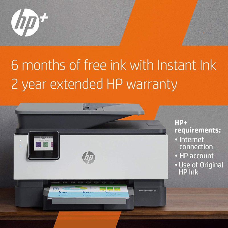 HP Officejet Pro 9015E All-in-One Wireless Color Printer, with Bonus 6 Months Free Instant Ink Thru (1G5L3A) Electronics > Print, Copy, Scan & Fax > Printers, Copiers & Fax Machines HP   