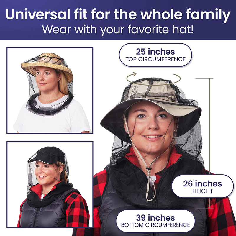 Even Naturals Premium Mosquito Head Net Mesh, Ultra Large, Extra Fine Holes, Insect Netting, Bug Face Shield, Soft Durable Fly Screen, Protection for No See Um Midges Gnats, Carry Bag, Chemical Free Sporting Goods > Outdoor Recreation > Camping & Hiking > Mosquito Nets & Insect Screens EVEN NATURALS   