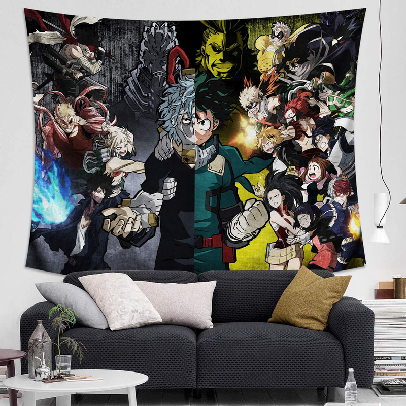 My Hero Academia Tapestry Wall Hanging Anime Tapestry for Bedroom Decor Anime Curtains 59x70in Home & Garden > Decor > Artwork > Decorative Tapestries MEWE   
