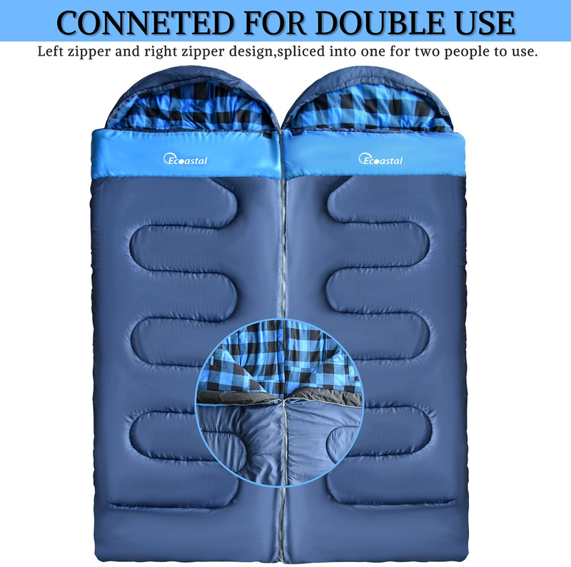 Cotton Flannel Sleeping Bag for Adults Boys and Girls, Zip 2 Bags Together for 2 Person Use, 2/3/4Lbs Filler Can Be Choose, Warm and Comfortable Sleep Sporting Goods > Outdoor Recreation > Camping & Hiking > Sleeping Bags E COASTAL   