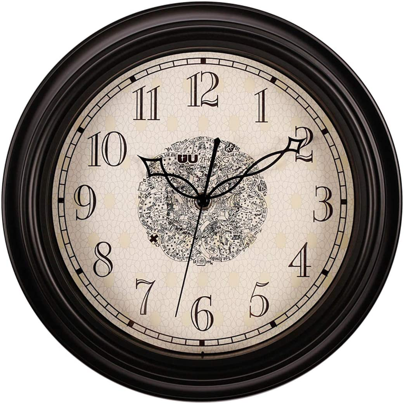 Topkey 12 Inch Wall Clock Silent Non-Ticking Vintage Roman Numerals Wall Clocks for Living Room Kitchen Bedroom Home Office (Battery Not Included) - White Home & Garden > Decor > Clocks > Wall Clocks Topkey Black  