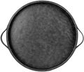 HofferRuffer Top Nocth PU Leather Round Serving Tray, Decorative Serving Tray with Handles, Coffee Tray, Ottoman Tray for Home Or Office, Diameter 14.6-inch (Dark Grey) Home & Garden > Decor > Decorative Trays Jincheng Dark Grey  