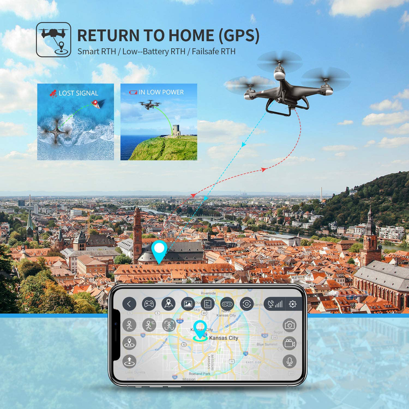 Holy Stone GPS Drone with 1080P HD Camera FPV Live Video for Adults and Kids, Quadcopter HS110G with Carrying Bag, 2 Batteries, Altitude Hold, Follow Me and Auto Return, Easy to Use for Beginner