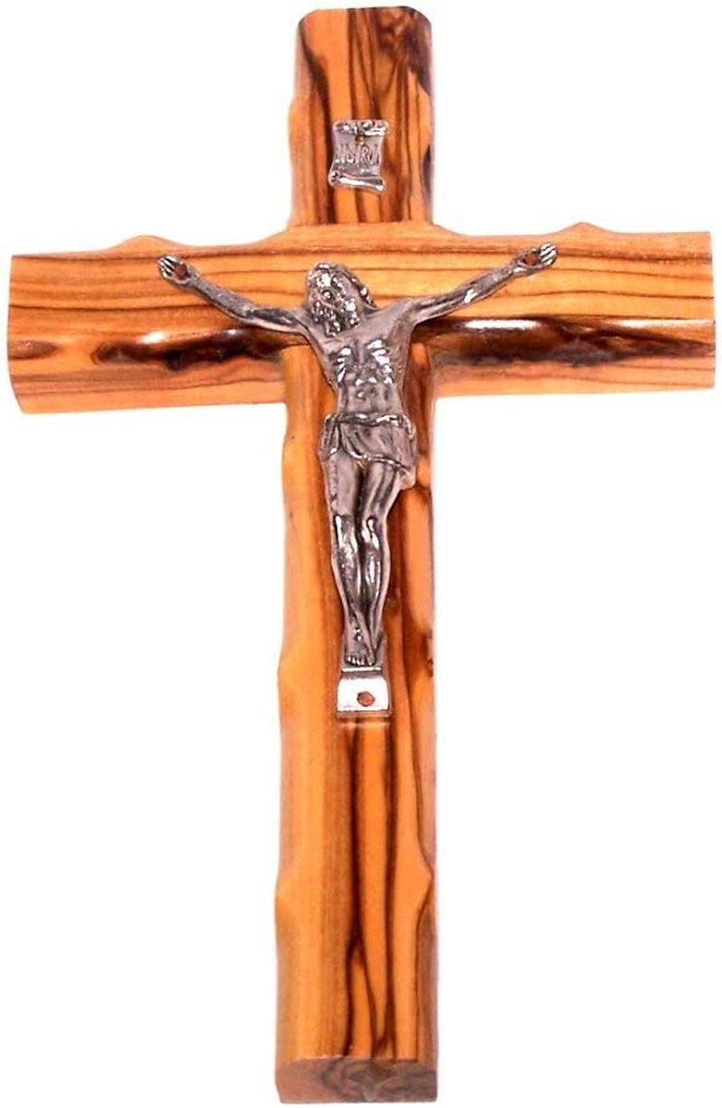 Olive wood Cross/Crucifix with sample from the Holy Land (5 Inches) Home & Garden > Decor > Artwork > Sculptures & Statues Holy Land Market 10 Inch Crucifix  