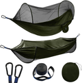 Grassman Pop-Up Camping Hammock with Mosquito Net, Portable Anti-Rip Nylon 9X4.6Ft Bug Net Hammock, Easy Assembly Carabiners, for Camping, Backpacking, Travel, Hiking Sporting Goods > Outdoor Recreation > Camping & Hiking > Mosquito Nets & Insect Screens Grassman Army Green  