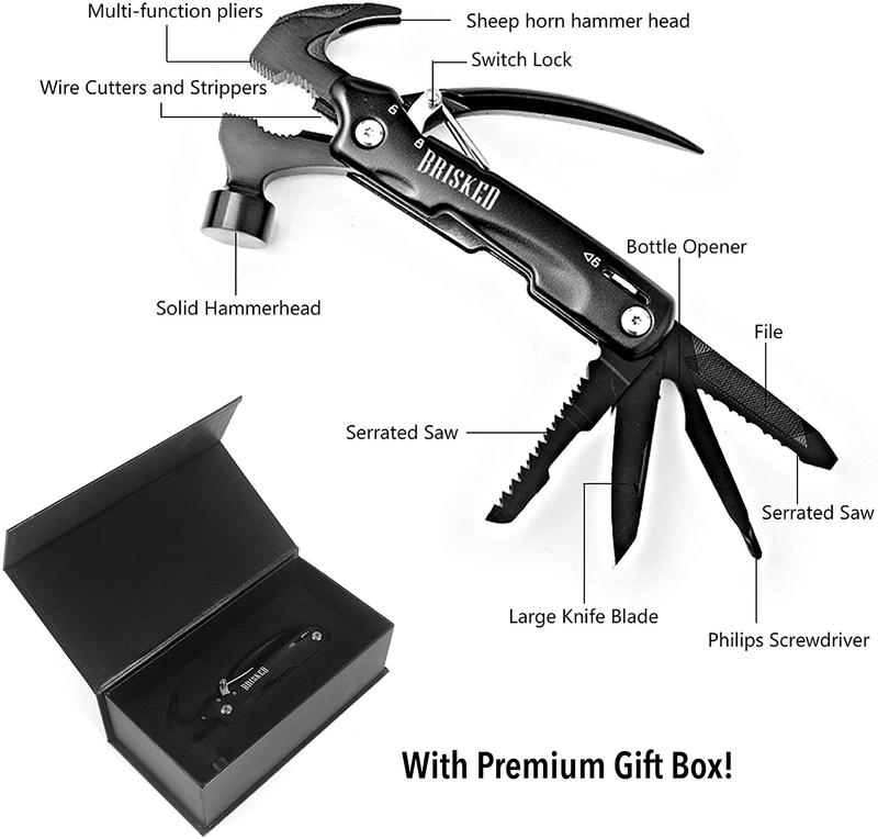 Multitool Hammer and Survival Gadget. Tactical Camping, Hunting & Outdoors Tool. Fun Pocket Gift for Dads, Husbands and Men. Sporting Goods > Outdoor Recreation > Camping & Hiking > Camping Tools Brisked   