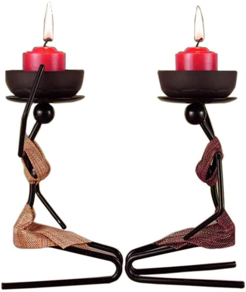 Cicodona Black Metal Candle Holders-Set of 2 Pillar Candlestick Decorative Table Candle Stand for Indoor Outdoor, Events, Parties, Christmas Day Gift, Wedding Decorations