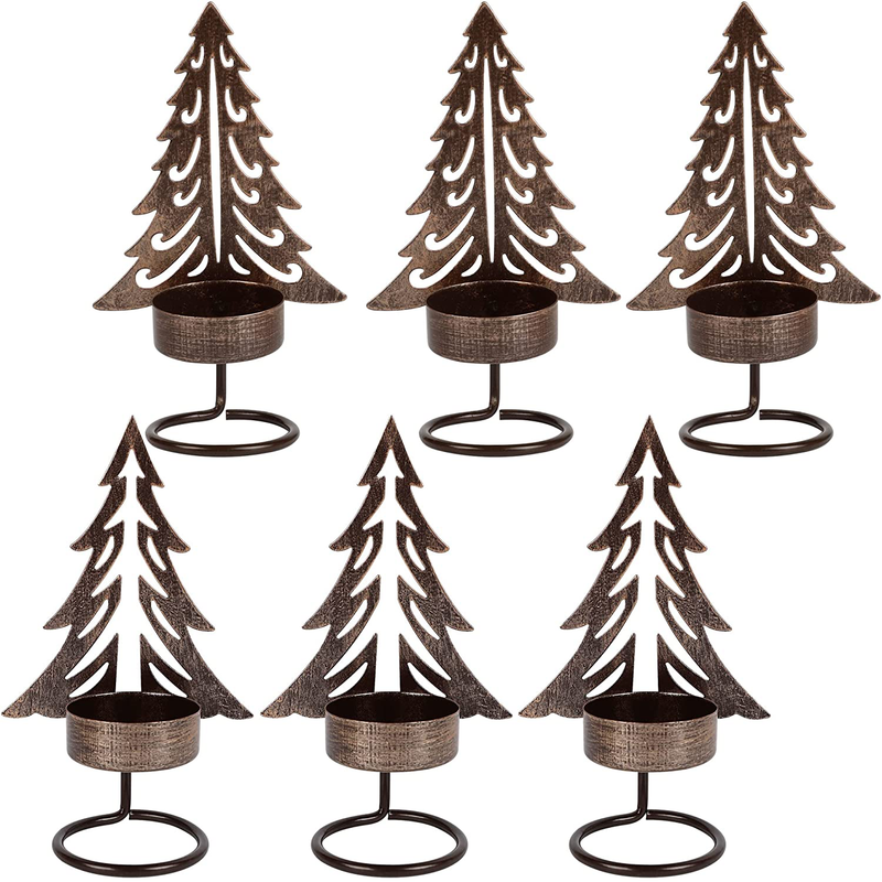 FORUP 6 Pack Christmas Tree Tealight Candle Holders, Metal Christmas Tree Candle Holder for Christmas Home Party Table Mantel Decorations Home & Garden > Decor > Seasonal & Holiday Decorations& Garden > Decor > Seasonal & Holiday Decorations FORUP   