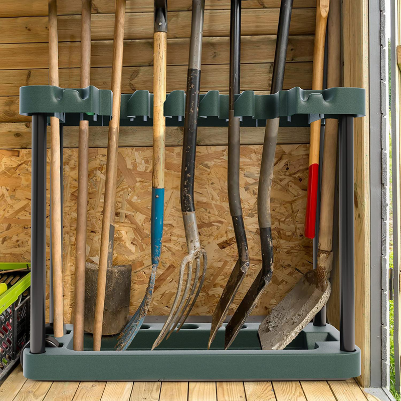 Stalwart Garden Tool Organizer – Portable Rolling Utility Rack with Wheels Holds 40 Yard Tools – Garage Organizers and Storage Home Essentials