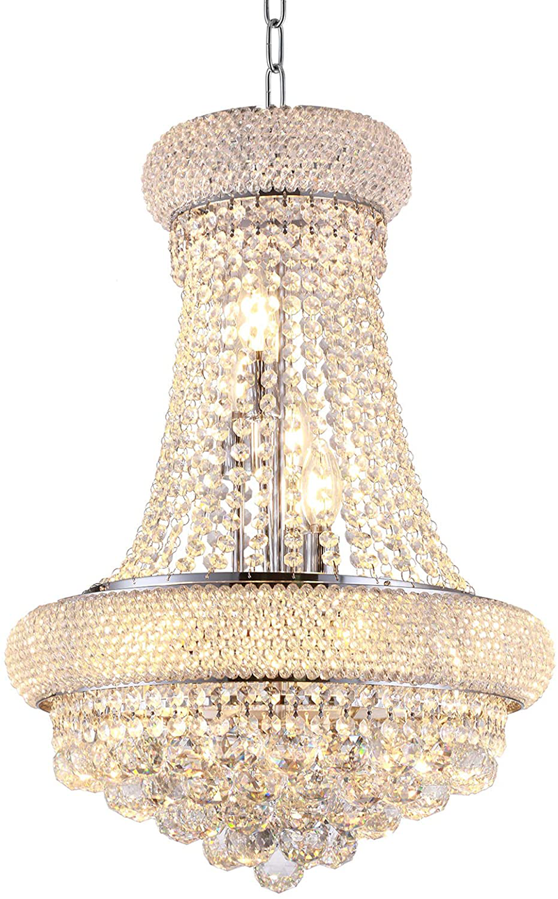 Crystal Chandelier Lighting for Dining Room Modern Luxury K9 Bedroom Crystal Chandeliers Ceiling Light French Empire Crystal Chandelier Gold 9 Lights Home & Garden > Lighting > Lighting Fixtures > Chandeliers OSAQI Silver 9 Lights 