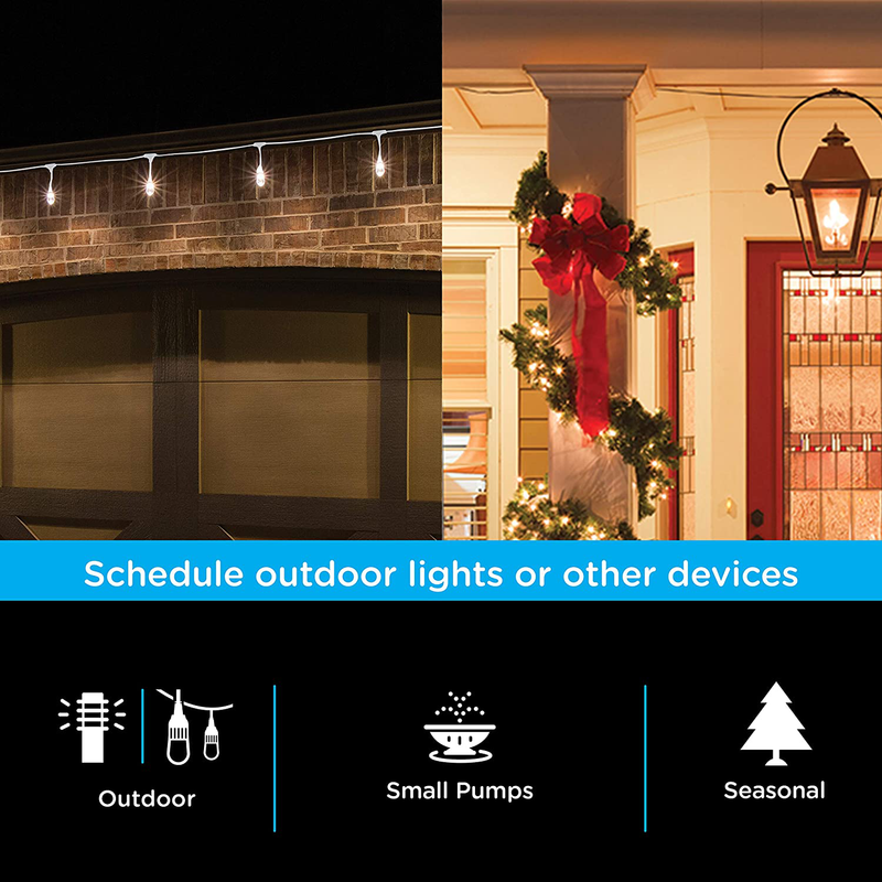 myTouchSmart, Black Automatic Outdoor Plug-in Timer, Photocell Sensor, On at Dusk/6-Hour Countdown, 1 Grounded Outlet, Weather Resistant, Ideal for Seasonal, String Lights, LED, 36170, 1 Pack Home & Garden > Lighting Accessories > Lighting Timers myTouchSmart   