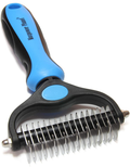 Maxpower Planet Pet Grooming Brush - Double Sided Shedding and Dematting Undercoat Rake Comb for Dogs and Cats,Extra Wide Animals & Pet Supplies > Pet Supplies > Dog Supplies Maxpower Planet Blue  