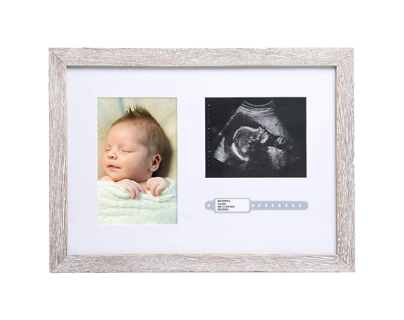 Pearhead Love at First Sight Sonogram Picture Frame, Baby Ultrasound Photo Frame, Baby Nursery Décor, White Home & Garden > Decor > Seasonal & Holiday Decorations Pearhead Rustic Hospital ID Bracelet Frame  