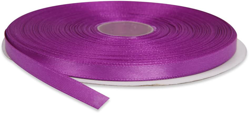 Topenca Supplies 3/8 Inches x 50 Yards Double Face Solid Satin Ribbon Roll, White Arts & Entertainment > Hobbies & Creative Arts > Arts & Crafts > Art & Crafting Materials > Embellishments & Trims > Ribbons & Trim Topenca Supplies Purple 1/4" x 50 yards 