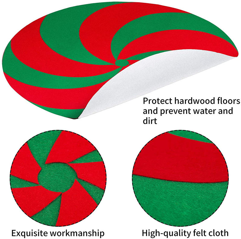 RUODON Christmas Tree Mat Waterproof Tree Stand Mat Christmas Tree Floor Protector Absorbent Tree Stand Tray Mat for Floor Protection Christmas Holiday Home Supply, 28 Inches (Red and Green Whirlpool) Home & Garden > Decor > Seasonal & Holiday Decorations > Christmas Tree Stands RUODON   