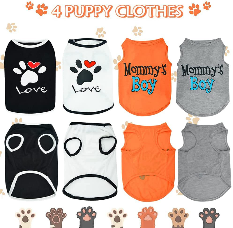 Sebaoyu Dog Shirts for Medium Dogs 4 Pack Puppy Clothes Summer Apparel Cute Puppy Vest for Small&Large Dogs Cats Boy&Girls Animals & Pet Supplies > Pet Supplies > Dog Supplies > Dog Apparel Sebaoyu   