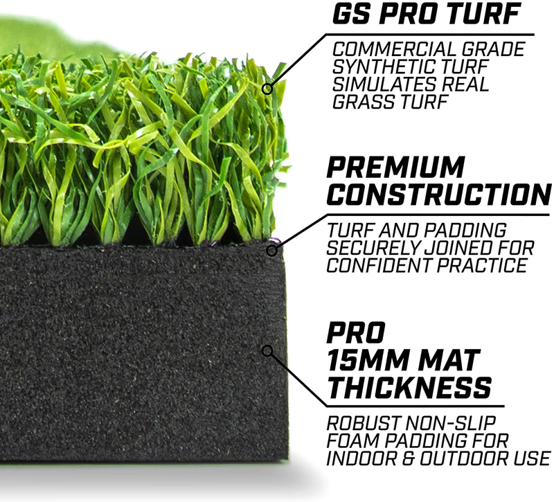 GoSports Golf Hitting Mats - Artificial Turf Mat for Indoor/Outdoor Practice, Choose Your Size - Includes 3 Rubber Tees  GoSports   