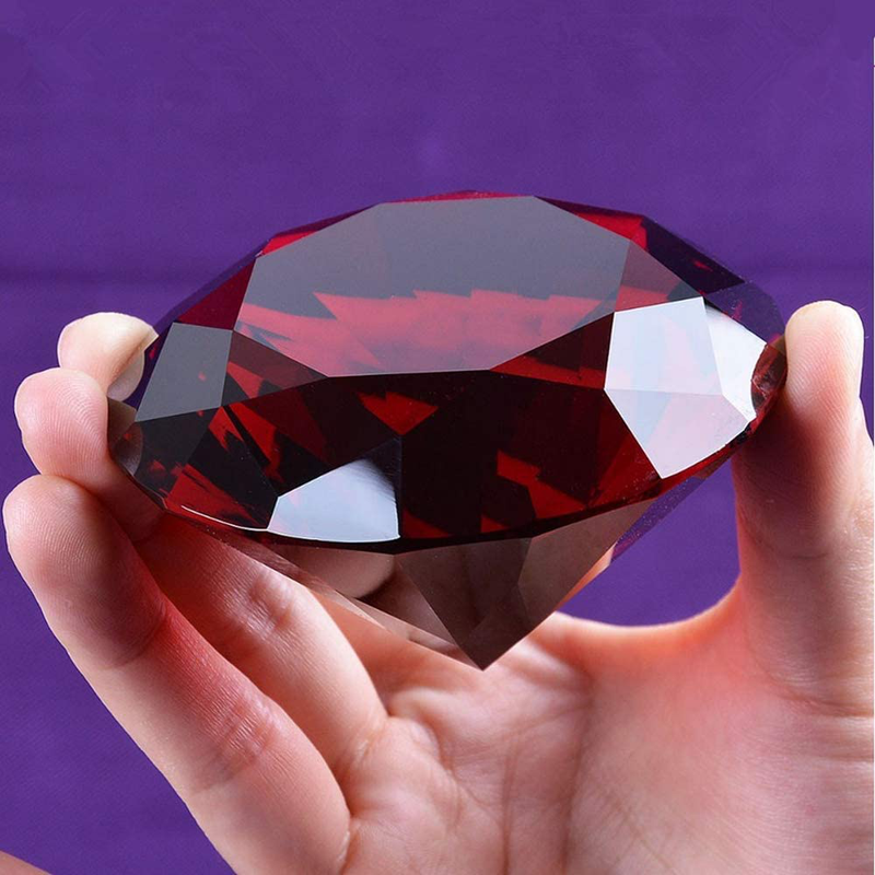 Red Crystal Glass Diamond Shaped Decoration, Big Ruby 80mm Jewel Paperweight,Red Crystal Glass Diamond Shaped Decoration, Big Ruby Jewel Paperweight,Gift Decoration Idea For Christmas Home & Garden > Decor > Seasonal & Holiday Decorations& Garden > Decor > Seasonal & Holiday Decorations Yarrkc   
