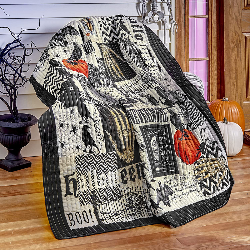 The Lakeside Collection Nevermore Quilted Halloween Throw Blanket Arts & Entertainment > Party & Celebration > Party Supplies The Lakeside Collection   