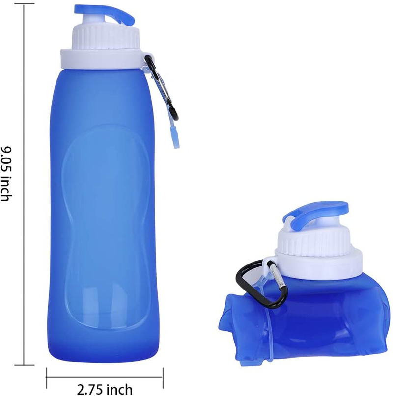 Collapsible Water Bottle, McoMce Portable Folding Bottle & Water Bottle with Clip for Backpack, Foldable Water Bottle BPA Free, 2 Pcs Sport Bottle Water Squeeze Collapble Watterbottles Sporting Goods > Outdoor Recreation > Winter Sports & Activities MCOMCE   