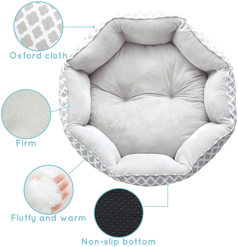 JOYO Cat Bed for Indoor Cats, Small Dog Bed for Small Dogs, round Plush Cat Bed with Waterproof Non-Slip Bottom, Double-Sided Soft Flannel Kitten Cushion Bed for Kittens, Kitty Self Warming Bed Animals & Pet Supplies > Pet Supplies > Dog Supplies > Dog Beds JOYO   