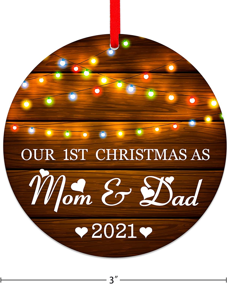 SICOHOME Our First Christmas as Mommy & Daddy 2021, 3" New Parents First Christmas Ornament,Family of 3 Christmas Ornaments for Christmas Tree Decoration Home & Garden > Decor > Seasonal & Holiday Decorations& Garden > Decor > Seasonal & Holiday Decorations SICOHOME   