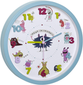 TFA Dostmann Kids Wall Clock Little, 60.3051.14, with Animal Motifs, time Teacher, Non Ticking Sweep Quartz meachnism, Light Blue, (L) 309 x (B) 44 x (H) 309 mm Home & Garden > Decor > Clocks > Wall Clocks TFA-Dostmann Turquoise  