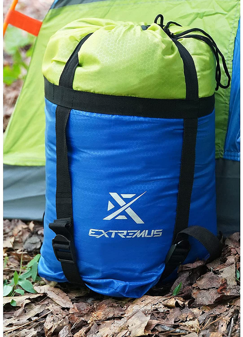 Extremus Rectangular Camping Sleeping Bag, 3-Season Comfort, Single/Double Backpacking Sleeping Bags for Adults, Lightweight, Water Repellency,Camping Gear, Stuff Sack with Compression Straps Included Sporting Goods > Outdoor Recreation > Camping & Hiking > Sleeping Bags Extremus   