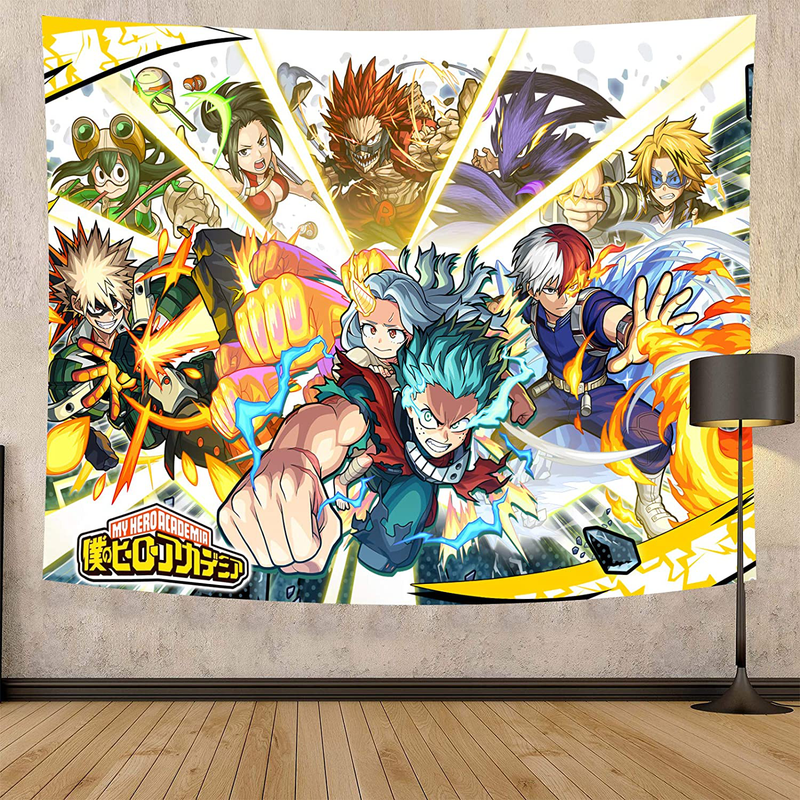 Timimo Anime Poster My Hero Academia-My Hero Academia Tapestry-Anime Tapestry-My Hero Academia Paintings-Can Be In The Living Room, Bedroom, 59 X 80 Inches, Posters And Anime Fans Favorite (Hero Academia Anime Tapestry, 60 x 80in)  Timimo Hero academia anime poster 60 x 80in 