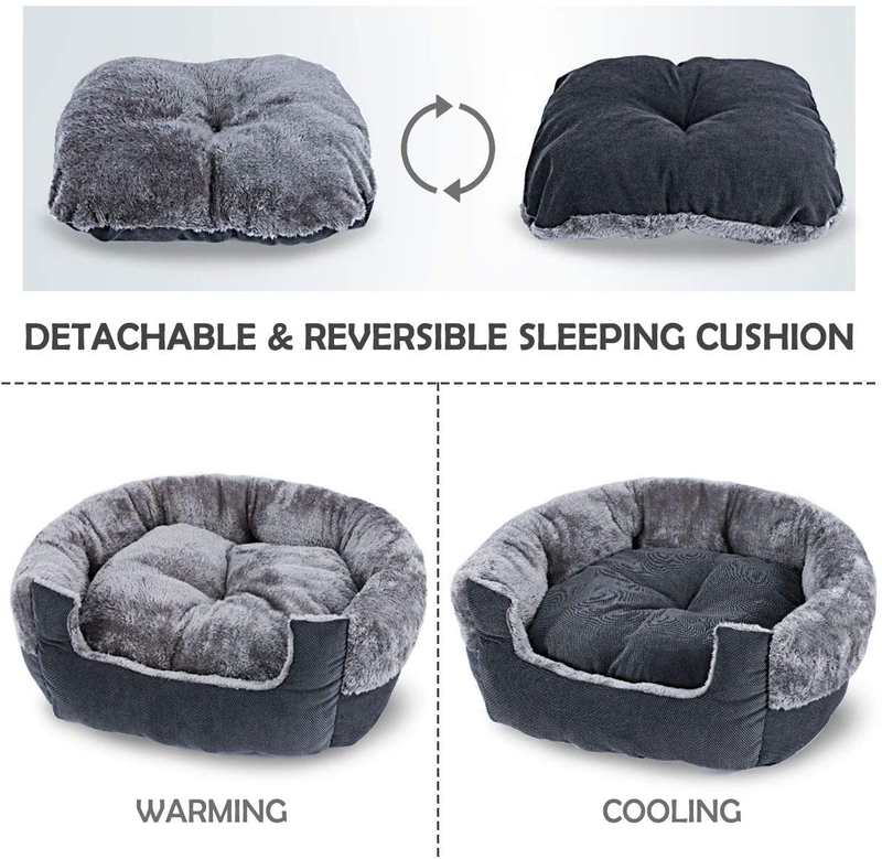 GASUR Dog Beds for Small Dogs & Cat Beds for Indoor Cats, Detachable Machine Washable Soft & Plush Calming Dog Bed, round Pet Beds for Indoor Cats, Warming & Cooling Kitten Puppy Bed Animals & Pet Supplies > Pet Supplies > Dog Supplies > Dog Beds GASUR   