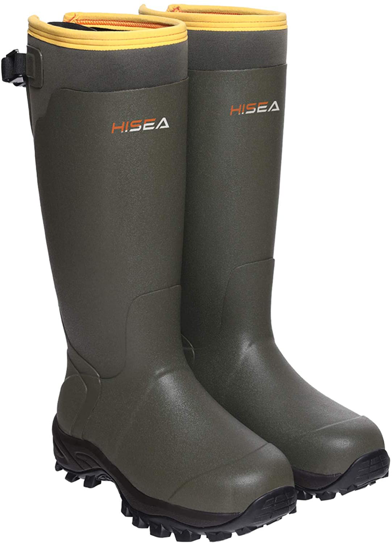 HISEA Apollo Basic Hunting Boots for Men Waterproof Insulated Rubber Boots Rain Boots Neoprene Mens Boots  HISEA Dark Green 9 