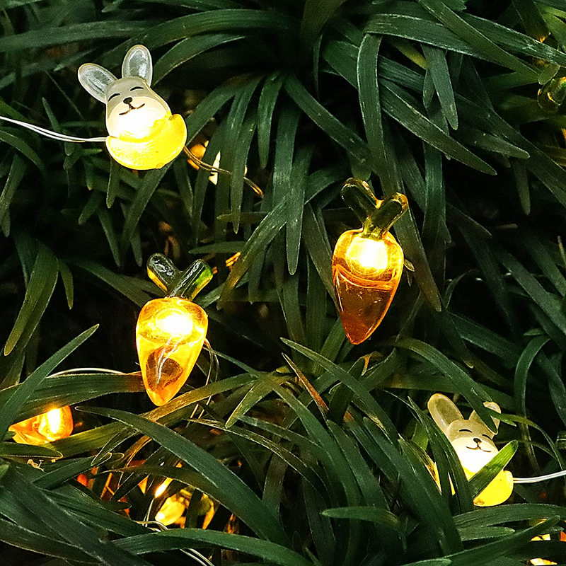 Easter Decorations for the Home, 10FT 30Leds Easter Lights Carrot Battery Fairy String Lights with 8 Modes, Remote Easter Decor String Lights for Party Birthday Easter Decorations Outdoor Indoor