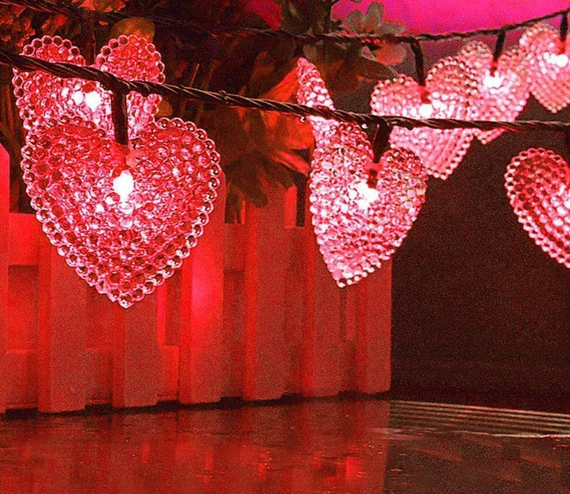 String Lights 10 Ft Red 20 Leds Clear Heart Shaped Twinkle Fairy Lights Battery Operated for Bedroom Wedding Indoor Party Valentine'S Day Mother'S Day Decor Home & Garden > Decor > Seasonal & Holiday Decorations Spring Country   