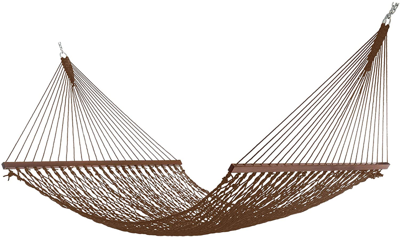 Hatteras Hammocks Deluxe Duracord Rope Hammock with Free Extension Chains & Tree Hooks, Handcrafted in The USA, Accommodates 2 People, 450 LB Weight Capacity, 13 ft. x 60 in. Home & Garden > Lawn & Garden > Outdoor Living > Hammocks Hatteras Hammocks Antique Brown  
